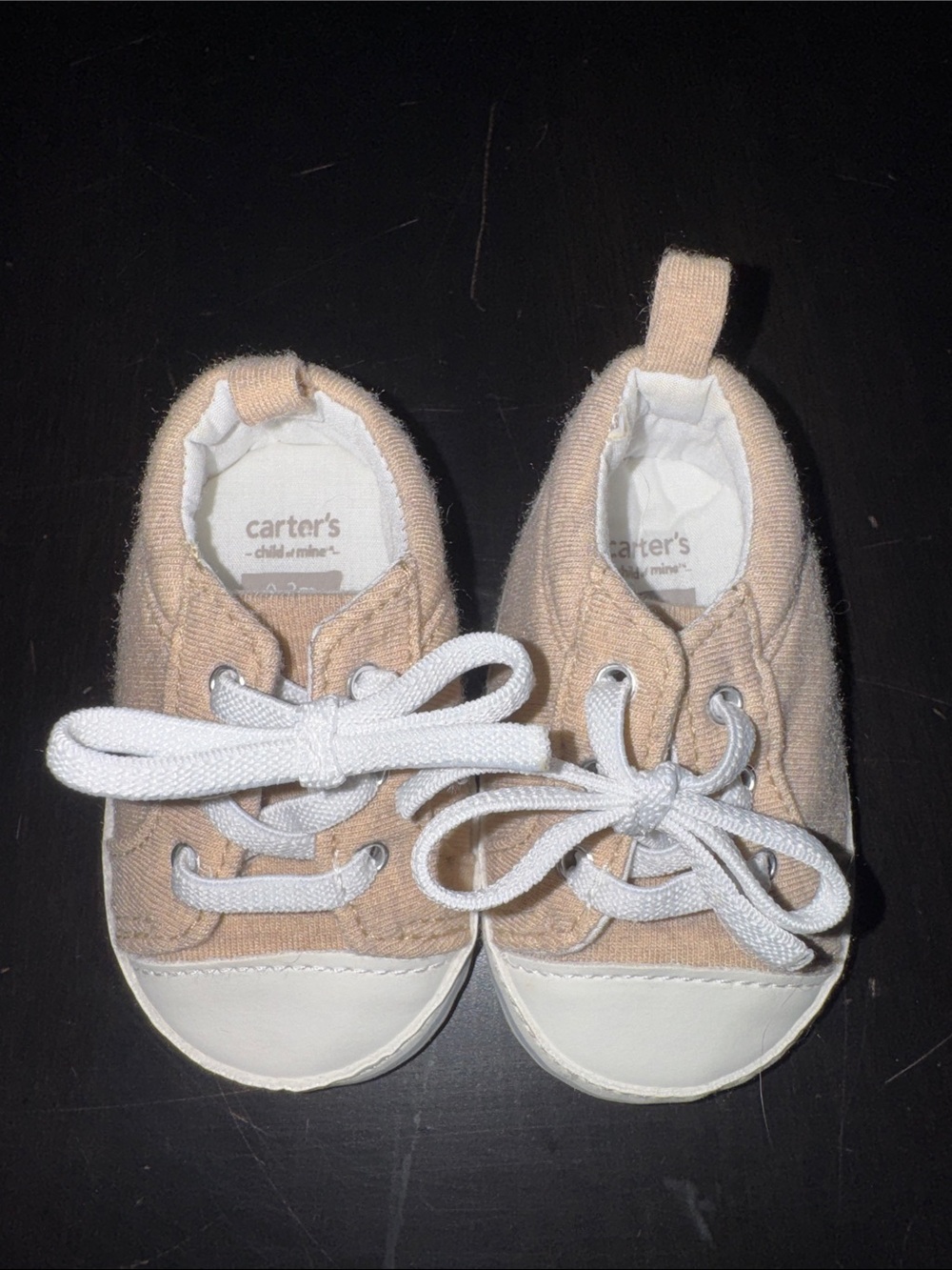 Carter's Peach Canvas Baby Walker Shoes with White Accents